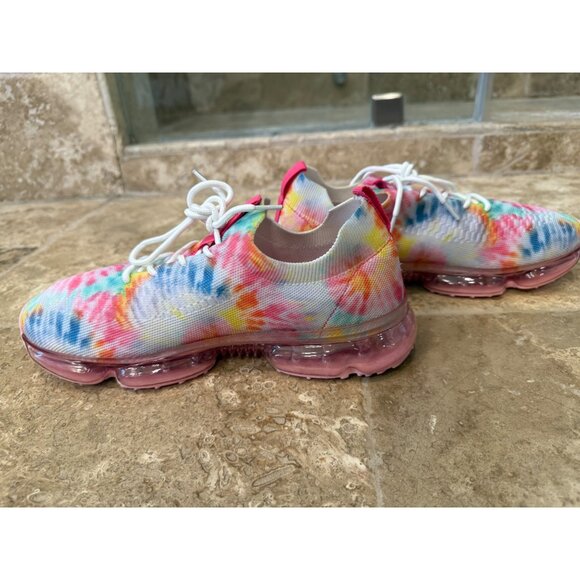 Tie-Dye Sketchers Freewalk Foam Fit Sneakers With Clear Sole & Lace-Up Design Sz - Picture 7 of 9